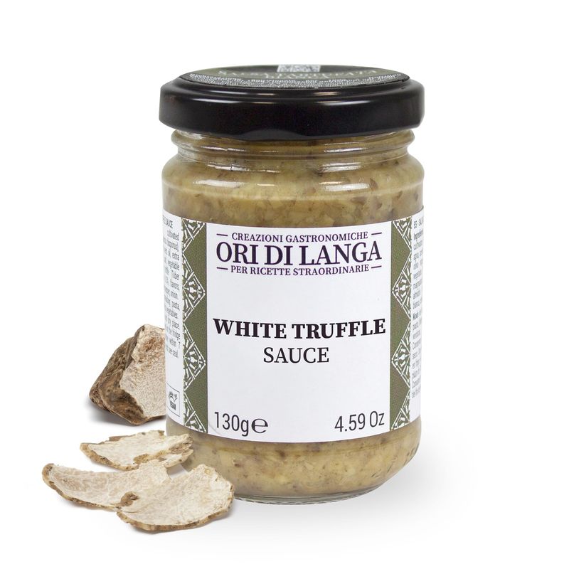 Alba White Truffle Sauce - Gourmet Truffle Pasta Sauce Made with Mushrooms &amp; White Truffles Foraged in Italy, All Natural Vegan Italian Food Products from Italy, Non-GMO - Ori di Langa - 4.59 oz