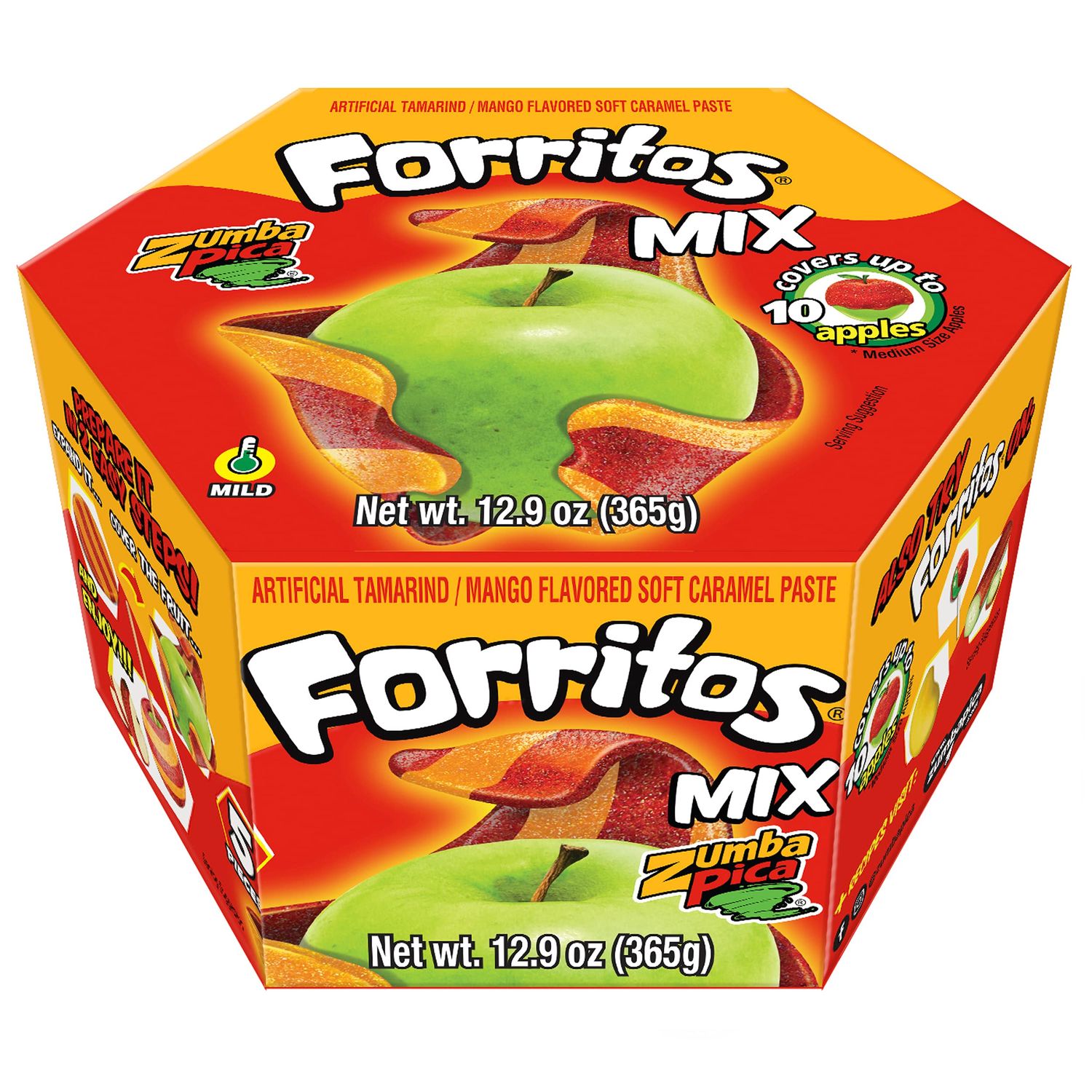 Zumba Pica Forritos - Mango &amp; Tamarind Mix Soft Caramel Paste for Apples - Tamarind Paste to Cover Apples - Tamarindo Mexican Candy - Caramel Apple Wraps - Forritos Tamarindo para Manzanas