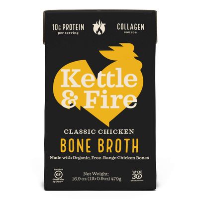 Kettle &amp; Fire, Bone Broth, Chicken, 16.9 Oz