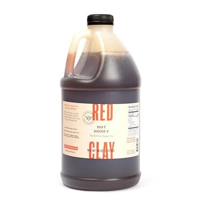 Spicy Hot Honey by Red Clay Hot Sauce, Gluten Free, Paleo Friendly, Raw Wildflower Honey, Sustainably Sourced, Unique Sweet Condiment and Marinade, Medium Heat, Made in USA, Bulk Size Gallon Jug