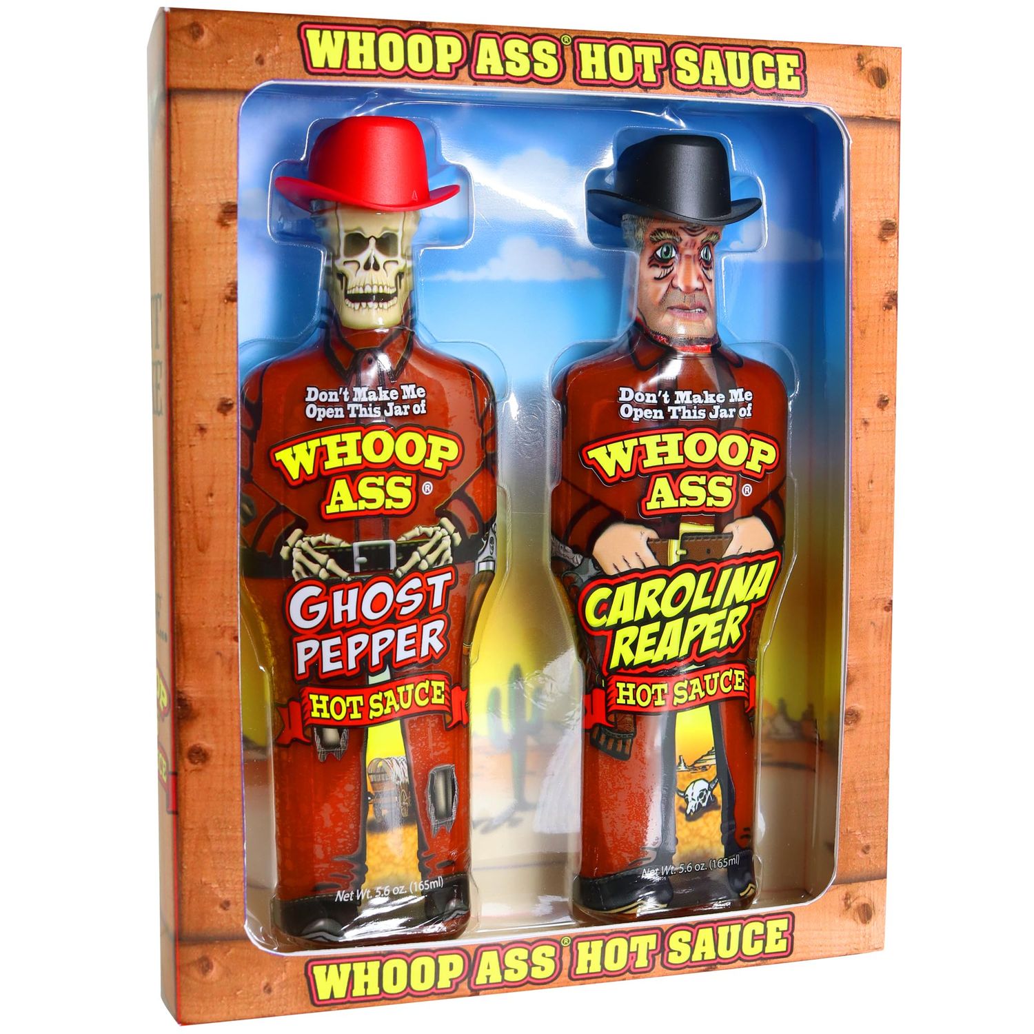 Premium Ghost Pepper Hot Sauce and Carolina Reaper Hot Sauce Gift Set - Packaged in Collectible Figurine Bottles - Perfect for Chicken Wings or a Gift for the Hot Sauce Fanatic