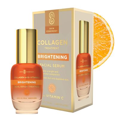 Skin Ceremony Collagen &amp; Vitamin C Face Serum - Anti-Aging, &amp; Smoothing - Dermatologist Tested, Clean Beauty, Cruelty Free Korean Skin Care for All Skin Types - 1.69 FL.OZ.
