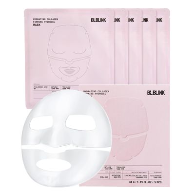 BLBLINK Moisturizing Collagen Firming Hydrogel Mask 34gx5ea, Overnight Repair for Dry Skin, Collagen Face Masks, Firming &amp; Anti-Aging, Hydrating Face MasksSkincare