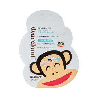 dearcloud x Paul Frank Zit Buster Julius Hydrocolloid Blemish Patches, Pimple Patches for Face, Acne Spot Treatment With Niacinamide &amp; Salicylic Acid (12 Count)