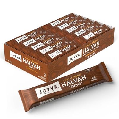 Joyva Halvah - Chocolate Covered, 3.5oz Pack of 20 A Delicious Sesame Treat Dairy Free, Gluten-Free &amp; Kosher Parve Handcrafted in Brooklyn