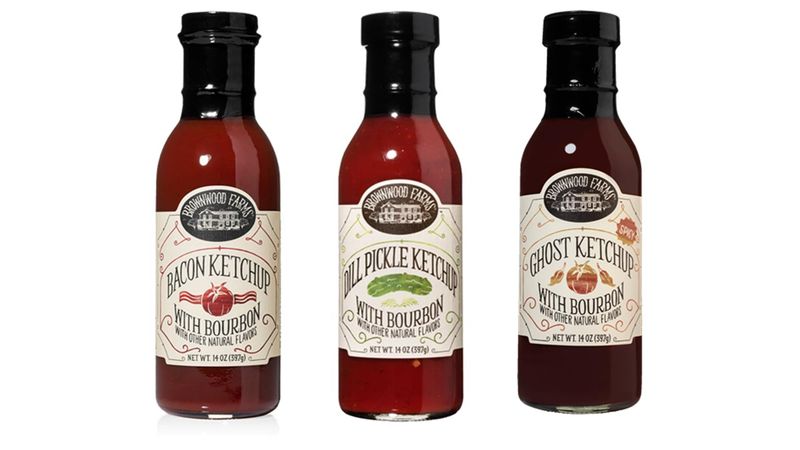 Brownwood Farms Flavored Ketchup with Bourbon, Made in Small Batches, Gluten Free and Delicious, From the Great Lakes Region (Variety, 14 Ounce)