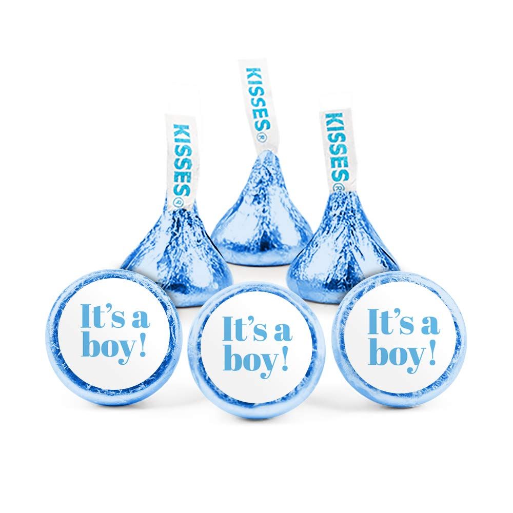 Blue It&#39;s a Boy Baby Baby Shower Stickers for Chocolate Kisses, Gender Reveal Party Favors, DIY Party Decorations (324 Count)