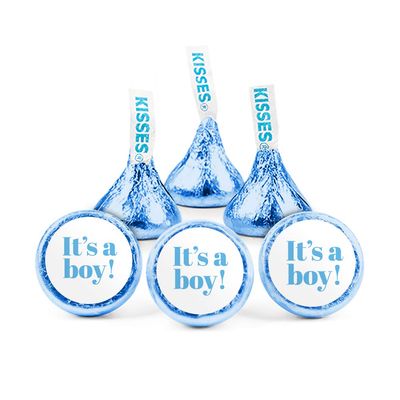 Blue It&#39;s a Boy Baby Baby Shower Stickers for Chocolate Kisses, Gender Reveal Party Favors, DIY Party Decorations (324 Count)