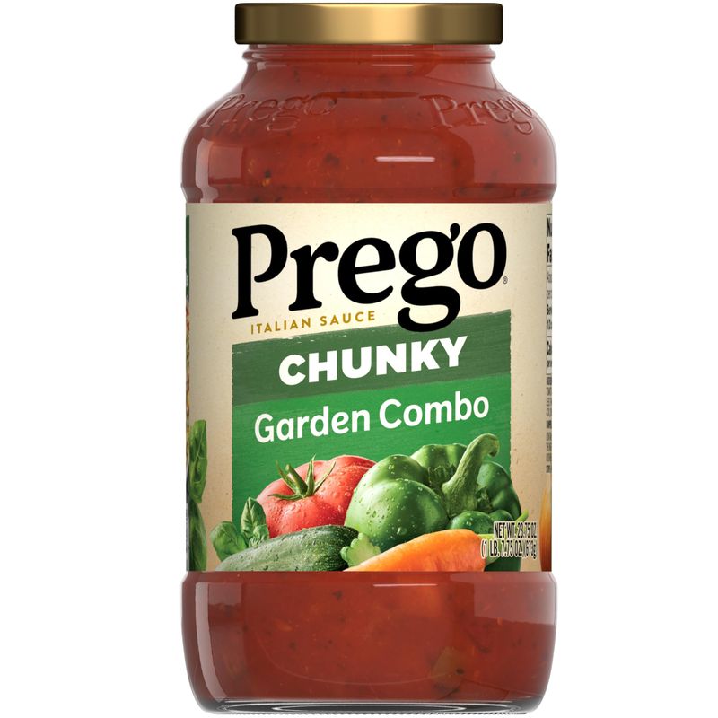 Prego Chunky Garden Combo Pasta Sauce, 23.75 Oz Jar