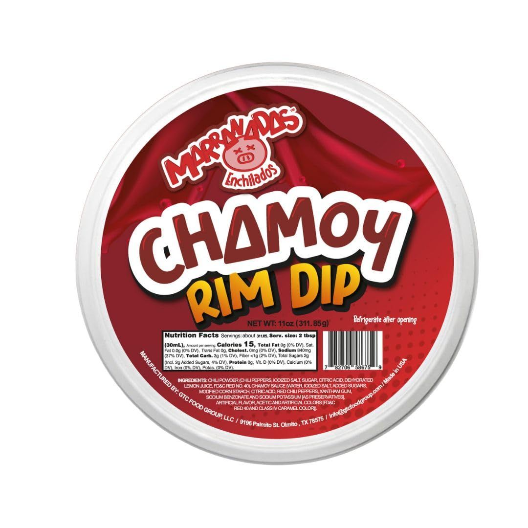 Marranadas Enchilados Chamoy Rim Dip, Chamoy sauce, Mexican Candy, Sweet and Spicy Cup Dressing for Drinks, Margaritas, Micheladas, Dulces Mexicanos 11OZ (Chamoy)
