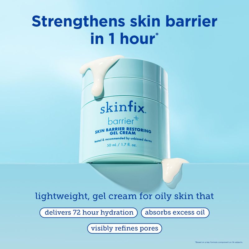 Skinfix Barrier Skin Barrier Restoring Gel Cream: Formulated with Niacinamide &amp; Peptides, Ideal for Oily and Blemish-Prone Skin, Restores Skin Barrier, 1.7 oz