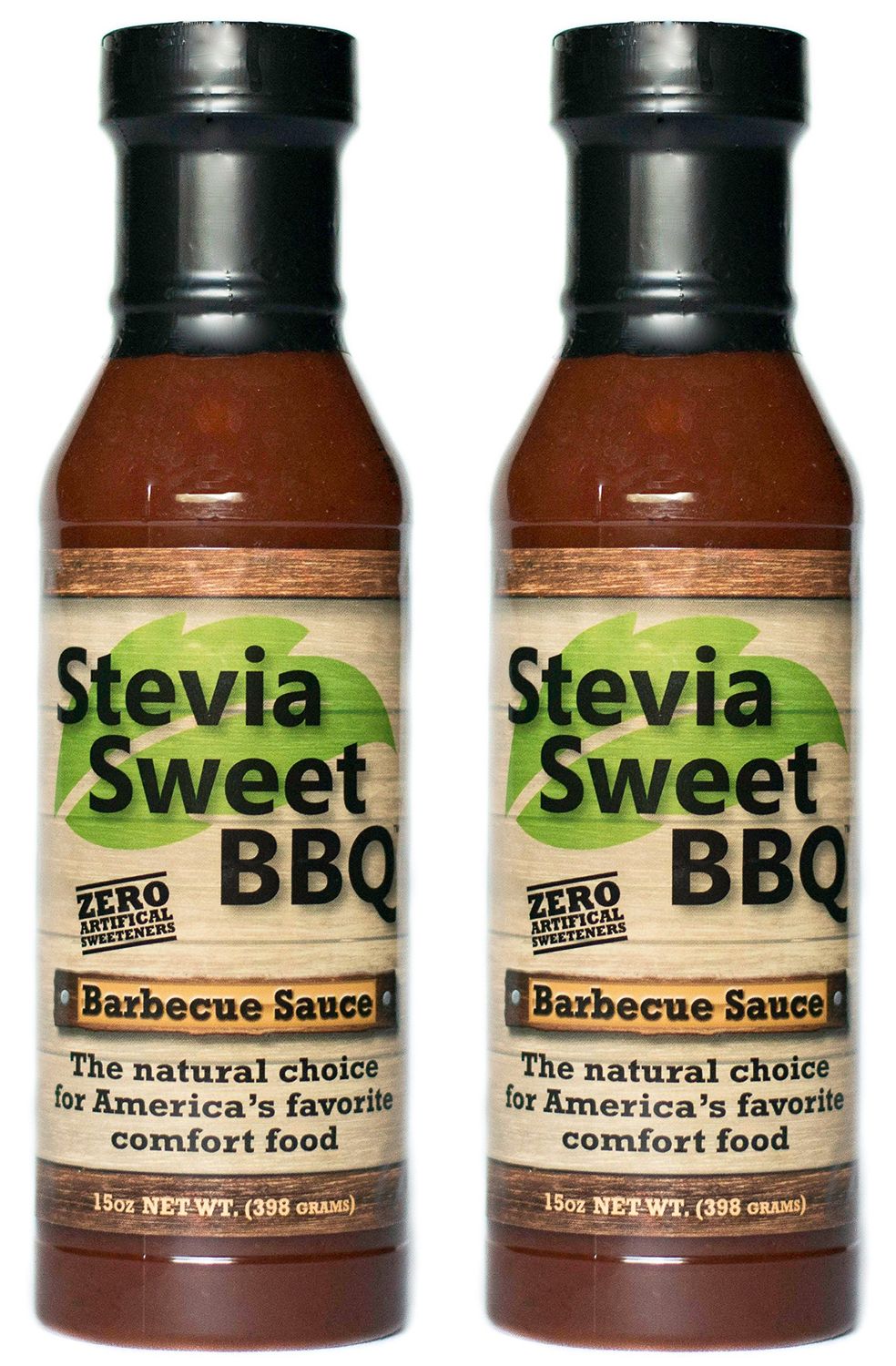 Stevia Sweet BBQ Sauce Low Sugar (1g), Low Carb, Low Sodium, Gluten &amp; Fat Free Paleo &amp; Keto Diet Friendly Barbecue Sauce Zero Artificial Sweeteners (2 x 15 oz)