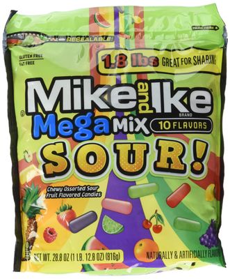 MIKE AND IKE 28.8OZ MEGA MIX SOUR STAND UP BAG 6CT CASE