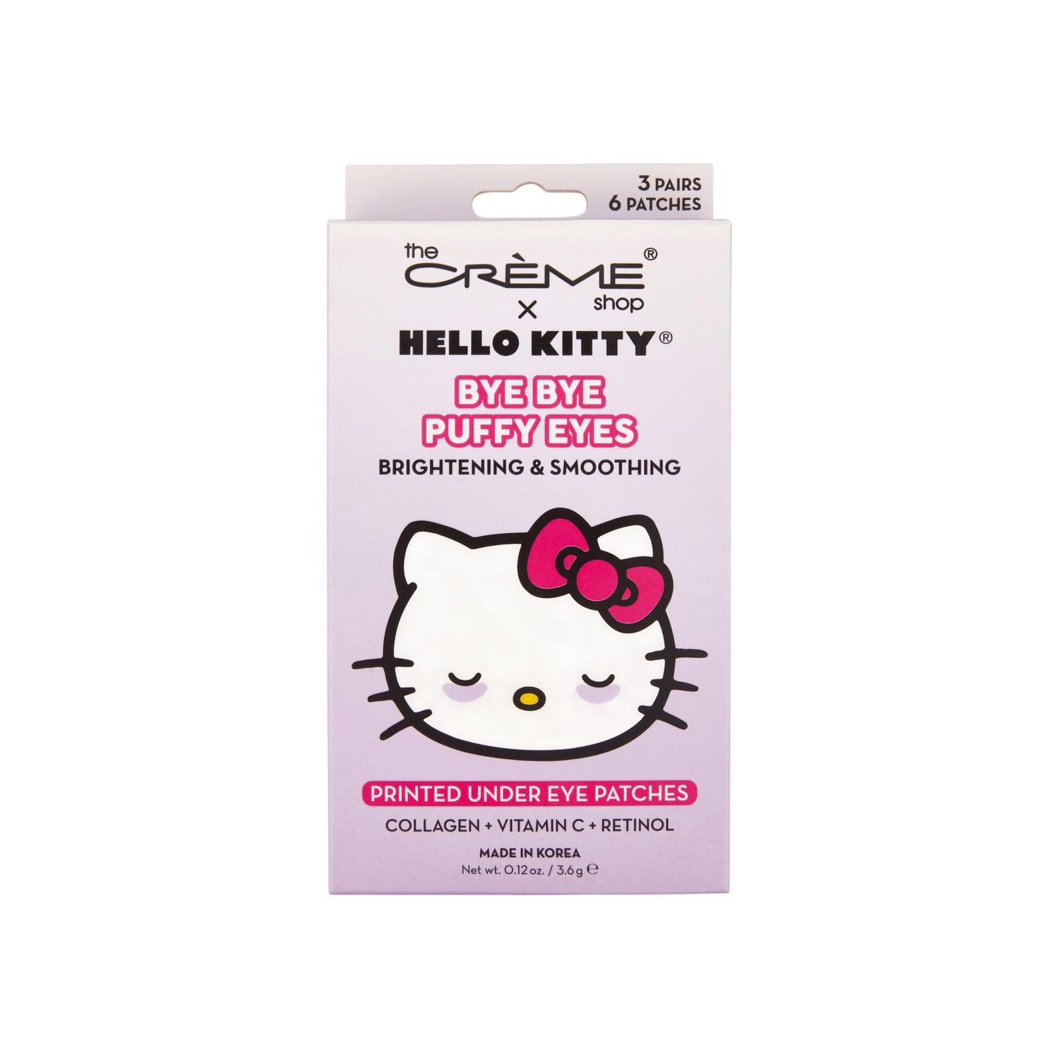 The Crme Shop Hello Kitty Bye Bye Puffy Eyes Under Eye Patches, Korean Eye Mask - 3 Pairs