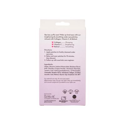 The Crme Shop Hello Kitty Bye Bye Puffy Eyes Under Eye Patches, Korean Eye Mask - 3 Pairs