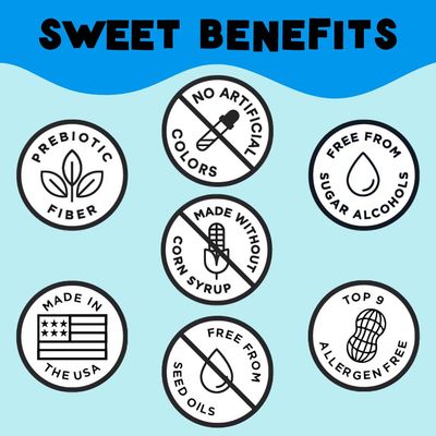 TiDBiTS Gummy Candies 1.8oz (Pack of 12), Low Sugar (5g), Low Calorie (80), No Artificial Sweeteners, Prebiotic Fiber, Real Fruit Juice, Healthy Snack (Original Mix)
