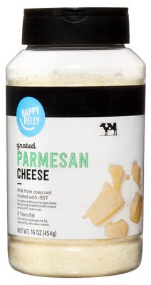Amazon Brand - Happy Belly Grated Parmesan Cheese Shaker, 16 ounce (Pack of 1)