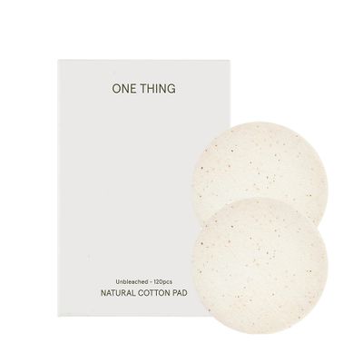 ONE THING Unbleached Cotton Pads DIY Dry Toner, Large Size Exfoliating Soft Lightweight Face Rounds Daily Travel Size Refill No Lint Double Sided Korean Skin Care (120 Refill)