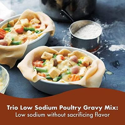 Trio Low Sodium Poultry Gravy Mix, Dehydrated Foods, Low Sodium Foods, 22.6 oz Bag