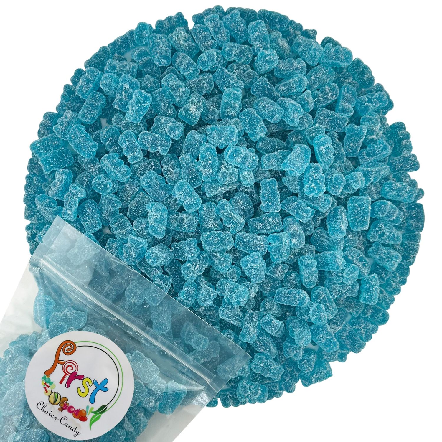 FirstChoiceCandy Fun Sour Gummy Bears (2 Pound (Pack of 1), Sour Blue Raspberry)