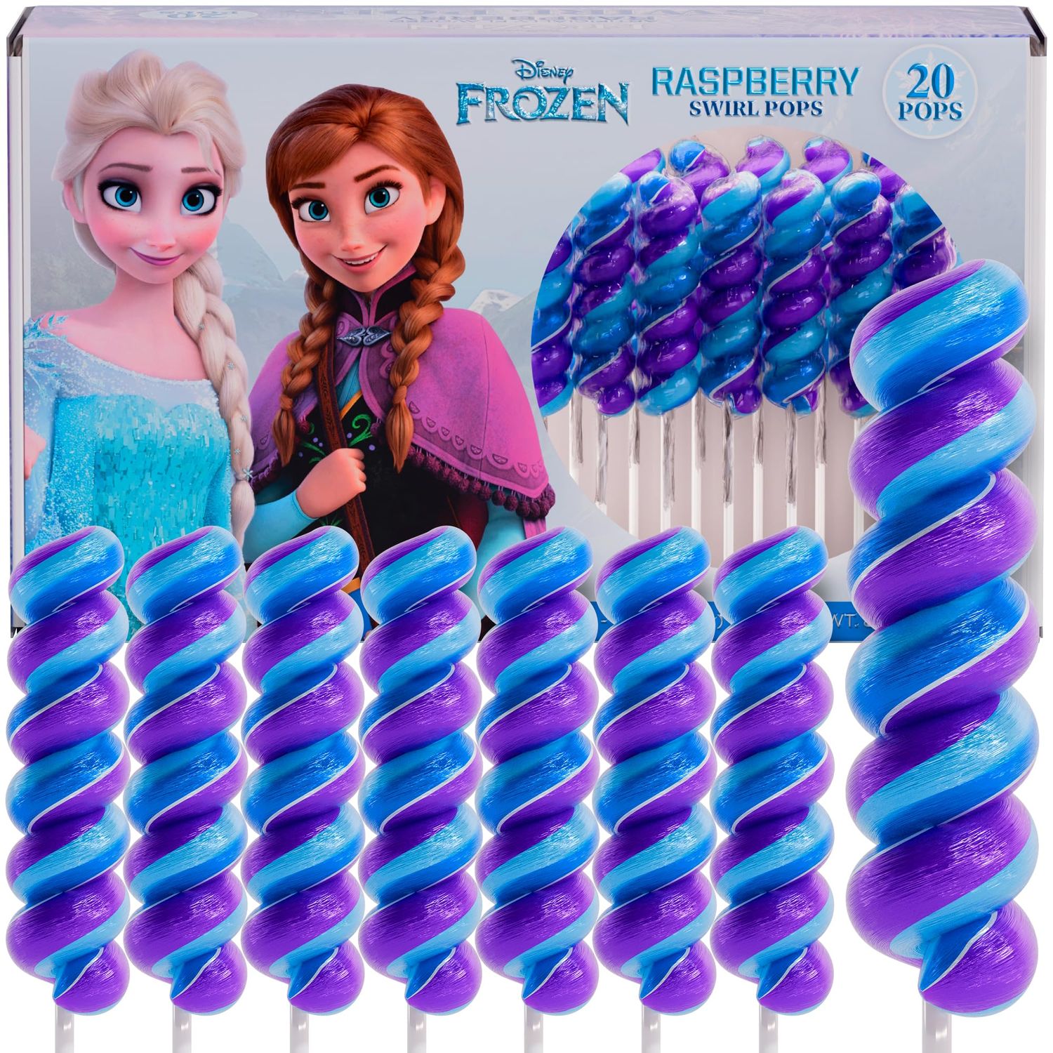 Disney Frozen Swirl Lollipops 20pk- Candy For Disney Party Favors &amp; Party Decorations - Elsa And Anna Frozen Themed Candy - Birthday Decorations