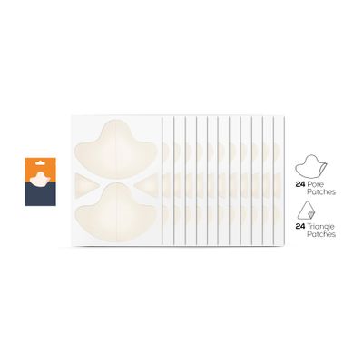 Hanhoo T-Zone Pore Patch Bundle, 24 Pore Patches, 24 Triangle Blemish Patches, Improves Look of Clogged Pores, Mattifies, Shrinks Pimples on T-Zone, Blackhead and Acne Treatment, Korean Skincare