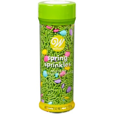 Wilton Easter Sprinkles Mix with Eggs &amp; Grass, Colorful with Mini Egg Sprinkles for Decorating Cupcakes, Cookies &amp; Cakes, Fun Spring Baking Decoration, 4 oz.