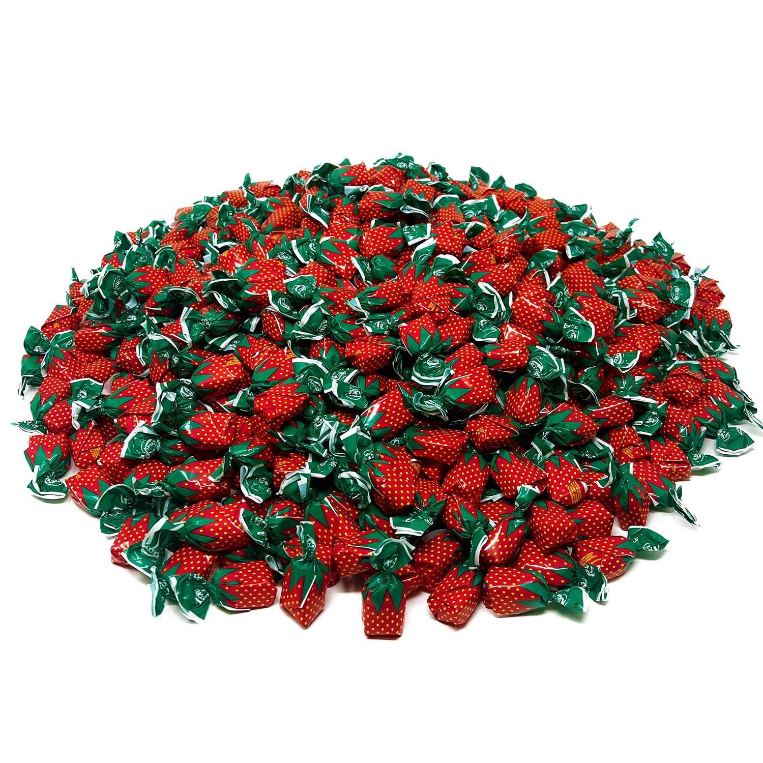 Strawberry Filled Hard Candy - 10 lbs - Classic Flavored Bon Bons Filled with Chewy Real Strawberry Gel- Bulk American Vintage Party Mix - Individually Wrapped, 160 oz.