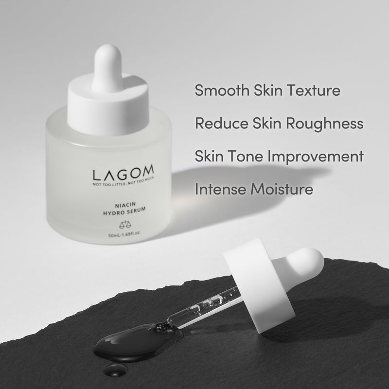 LAGOM Niacin Hydro Serum 5% Niacinamide, Green Herbs Pore Care, Dull Skin, Intense Moisturizing &amp; Brightening Korean Skincare, Irritation-Tested, 1.69 Fl Oz