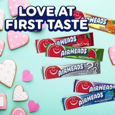Airheads Candy, Valentine's Day Assorted Flavors Exchange Box - Includes 26 Mini Bars &amp; Cards