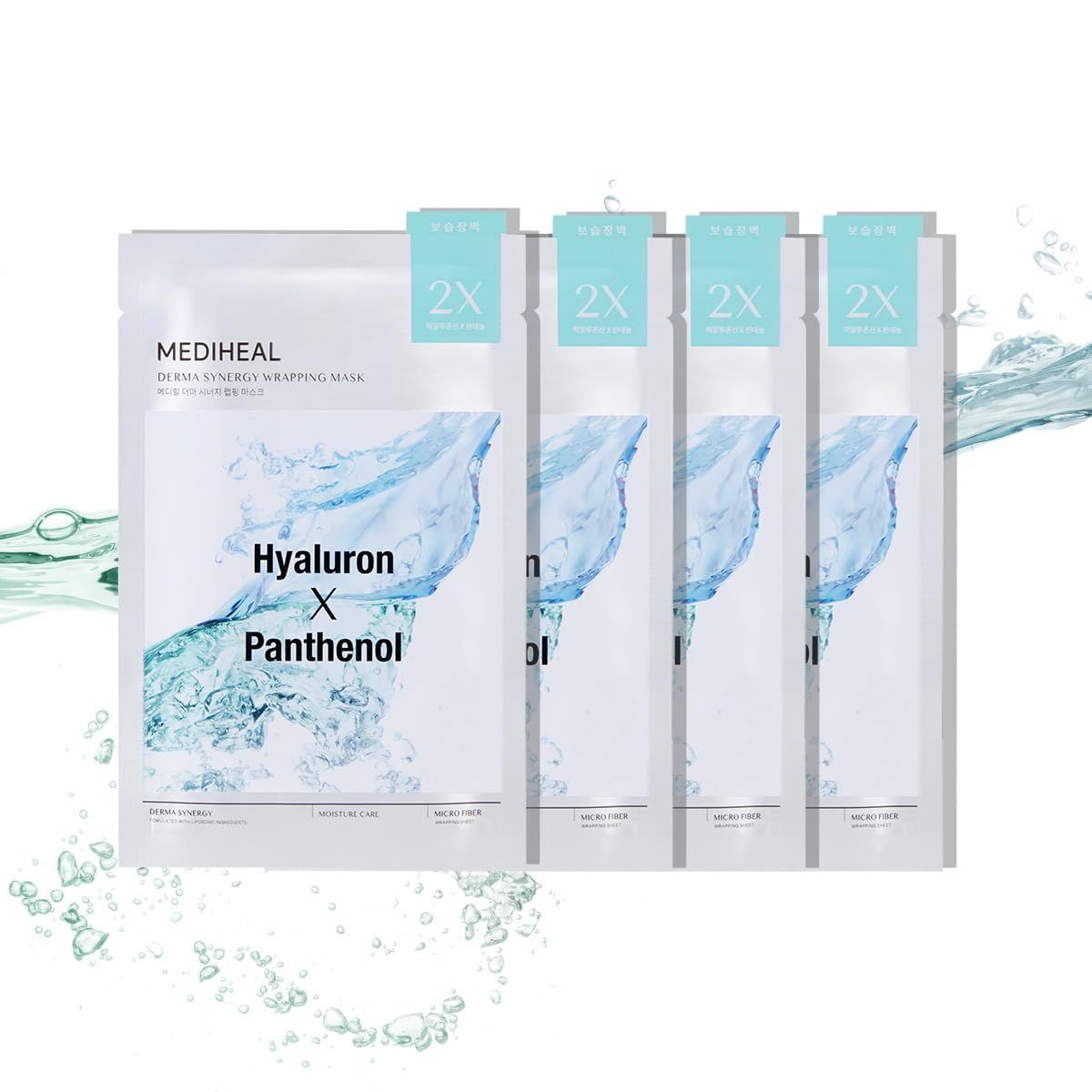 Mediheal Derma Synergy Wrapping Mask for Moisturizing Barrier (4 Packs) - Improved Skin Moisturization With Hyaluron Panthenol