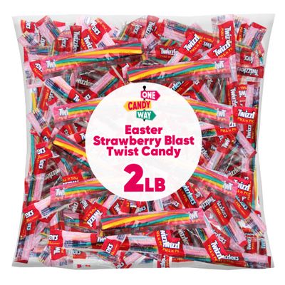 TwizzlerStrawberry Blast Licorice, Easter Candy Individually Wrapped, Ideal Easter Eggs Fillers for Holiday Gatherings, Candy Bowls, Party Favors, Classroom Rewards, Family Celebrations (2 Lb)