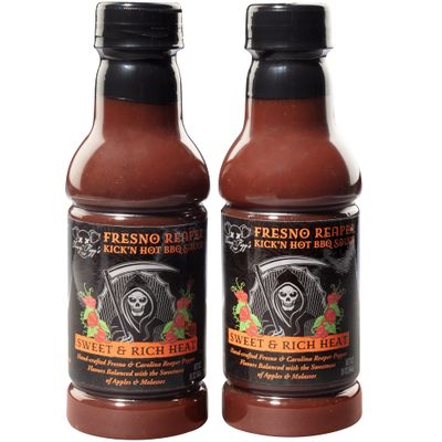 Tony Piggs Hot BBQ Sauce Fresno Reaper Flavor (2 pack, 19oz ea)- Barbecue Sauce w Heat from Fresh Peppers - Ribs, Wings, &amp; Burgers at Summer Parties will NEVER taste Better - Fathers Day Gift for Dad