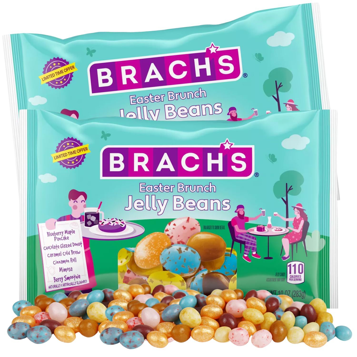 Sweetzo Easter Brunch Jelly Beans, Assorted Flavors, Egg Fillers and Basket Stuffers, 10 Ounces (Pack of 2)