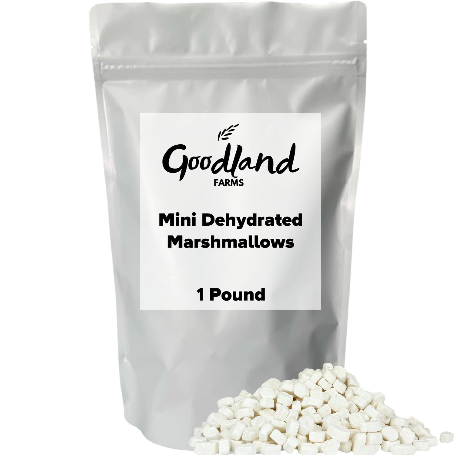 Vanilla Mini Dehydrated Marshmallow Bits in Resealable Bag, 1lb, Delicious Fresh Bulk White Marshmallows
