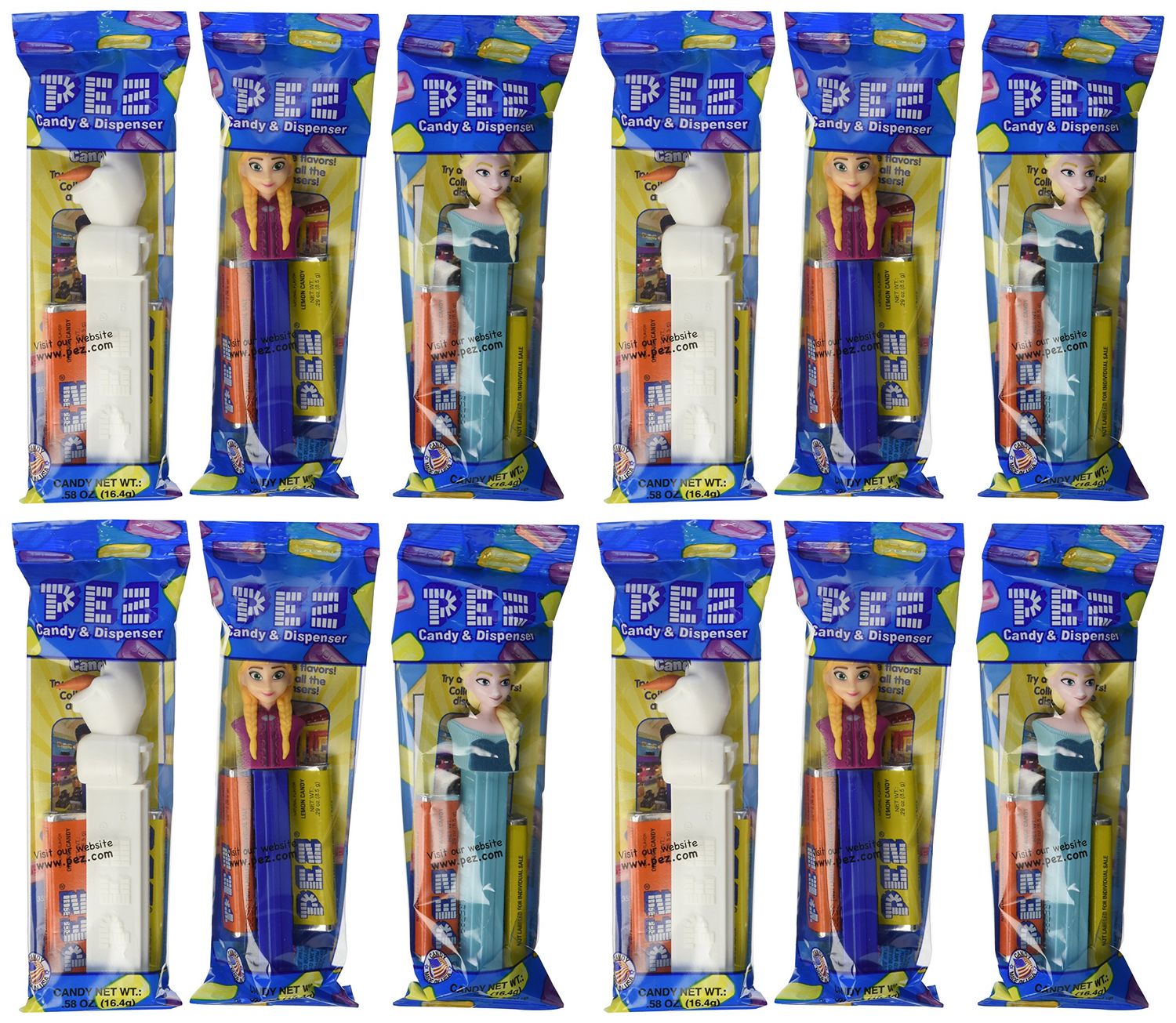 Disney Frozen PEZ Candy Dispensers: Pack of 12