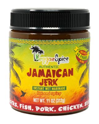 Reggae Spice Jamaican Jerk Marinade 60-Second Authentic Wet Rub Seasoning Sauce for Cooking Meats Gluten Free, Vegan, and Keto Friendly Sweet or Spicy Flavor Wet Paste (Hot &amp; Spicy)