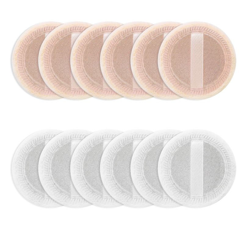 Sibba Beauty Blender Makeup Sponge 12 PCS Fluffy Make Up Foundation Applicator Face Blending Setting Pads Cosmetics Matte Loose Powder Body Paint Wet Dry Application Brushes (white/skin color)