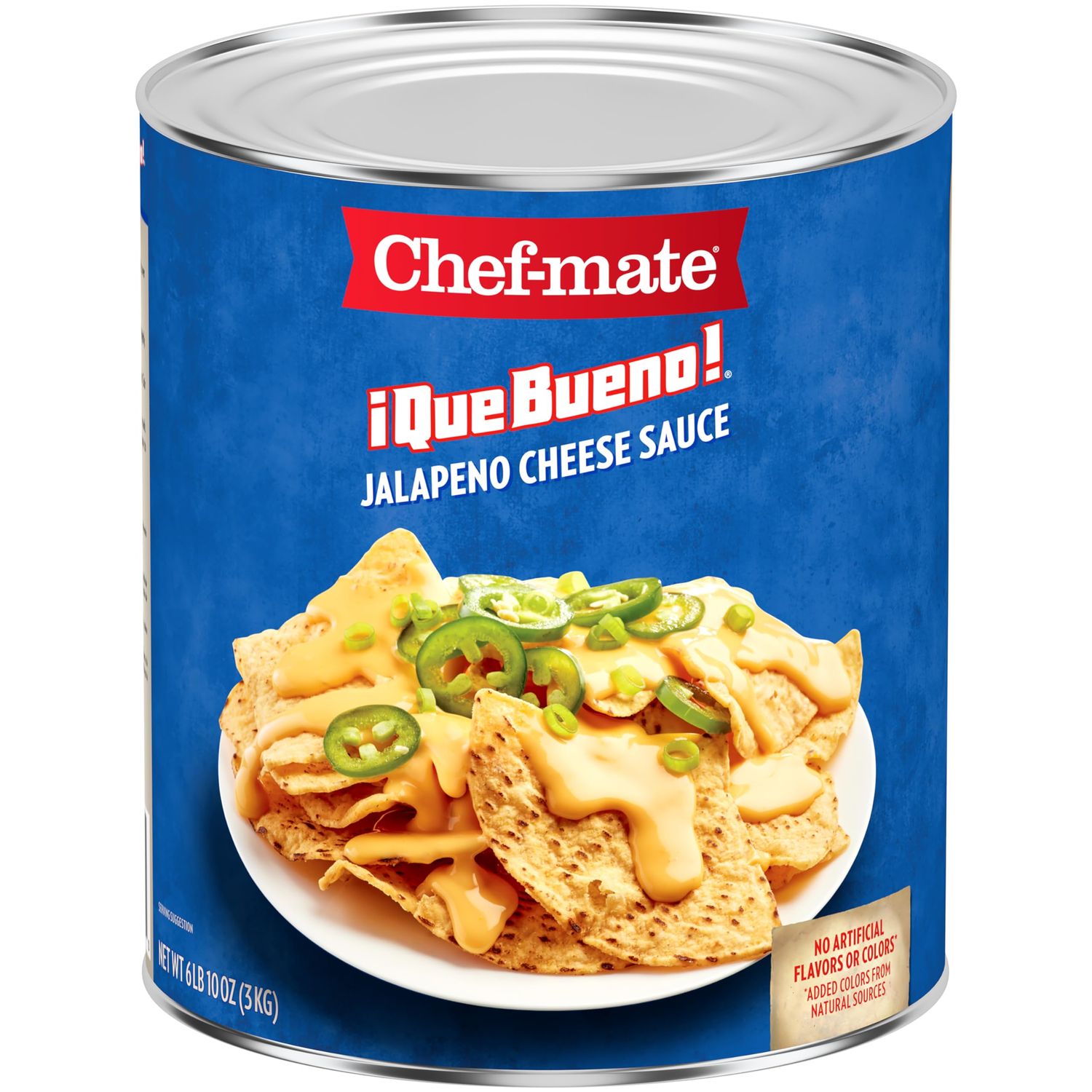 Chef-mate Que Bueno Spicy Nacho Cheese Sauce, Jalapeno Queso, Canned Food, (10 Can Bulk)