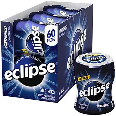 ECLIPSE Chewing Gum Sugar-Free - Winterfrost Sugarfree Gum, Zero Sugar Candy Bulk Pack Box , 60 Count (Pack of 6)