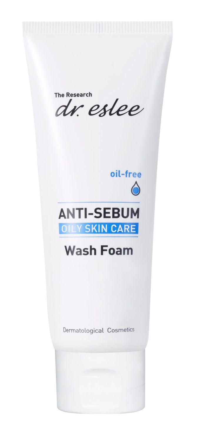 dr. eslee Anti-Sebum Wash Foam 100ml, Foaming Facial Cleanser for Oily Skin, Controls Excess Sebum, Soothes Irritated Skin, Clean and Matte Finish After Cleansing, SLS/SLES-Free, Korean Skin Care