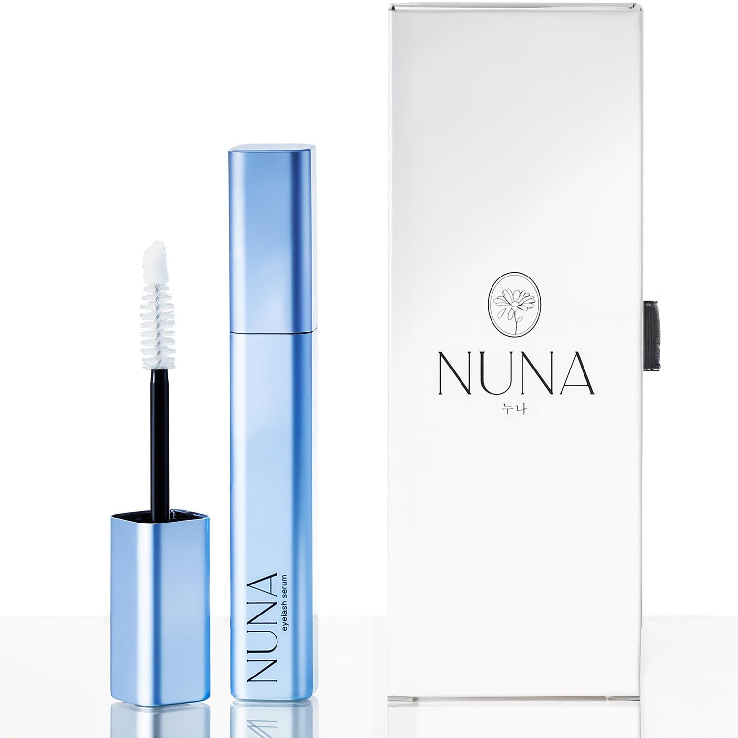 NUNA Eyelash Growth Support Serum 6ml - Eye Lash and Eyebrow Enhancing Serum for Women &amp; Men with Biotin - Korean Multi Peptide &amp; Natural Extracts - Promotes Fuller and Longer Lashes - 6 Month Supply