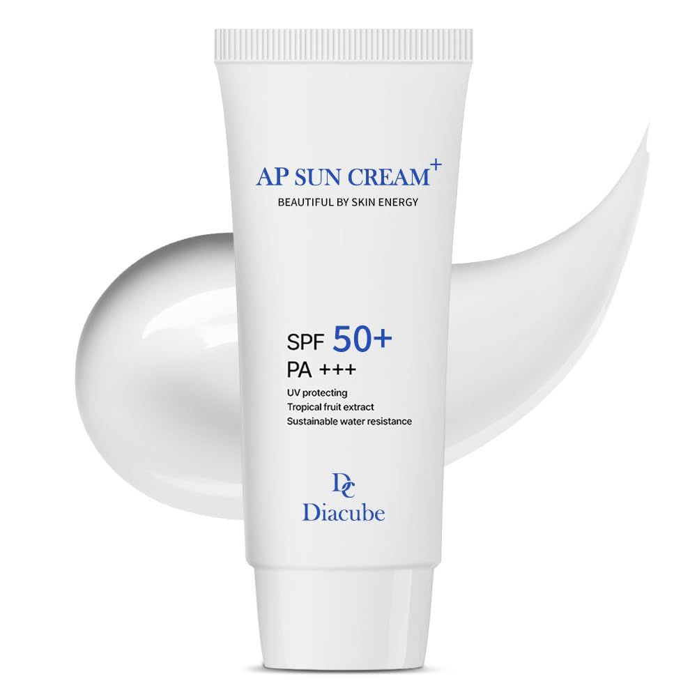 DIACUBE AP Fruity Waterproof Daily Sunscreen 2.03 Fl Oz SPF 50 PA Strong UV Protection Slightly Tone Up Silky Semi-Matte Finish Sweat-Resistant Korean Skincare