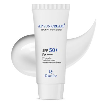 DIACUBE AP Fruity Waterproof Daily Sunscreen 2.03 Fl Oz SPF 50 PA Strong UV Protection Slightly Tone Up Silky Semi-Matte Finish Sweat-Resistant Korean Skincare