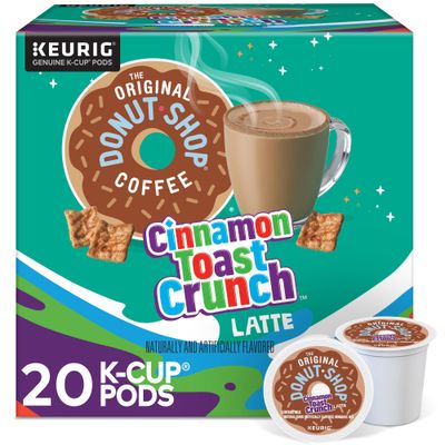 The Original Donut Shop Cinnamon Toast Crunch One-Step Latte, Keurig Single Serve K-Cup Pods, 20 Count