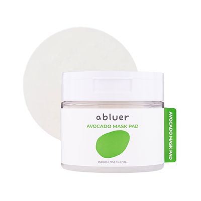 abluer Avocado Mask Pad (80pads)- 6.87oz Facial Mask Pads - Avocado &amp; Centella - Deep Hydration &amp; Soothing - Moist &amp; refreshing - Hypoallergenic &amp; Gentle Care for Sensitive skin - Korean Skin Care