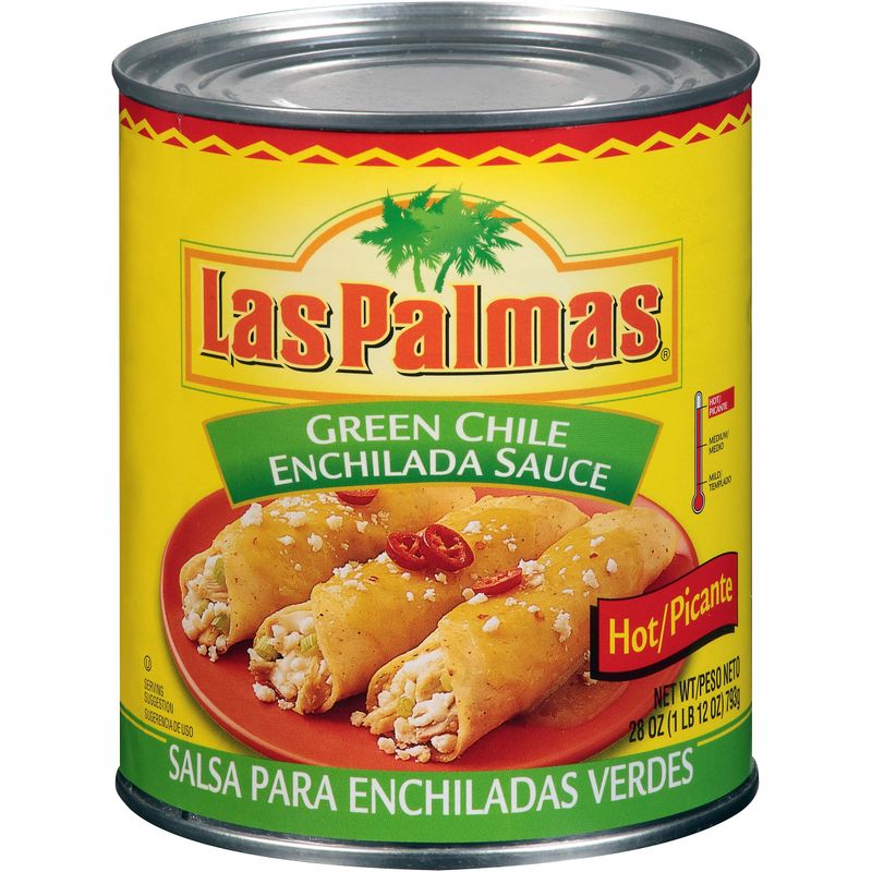 Las Palmas Green Chile Enchilada Sauce, Hot, 28 Ounce (Pack of 12)