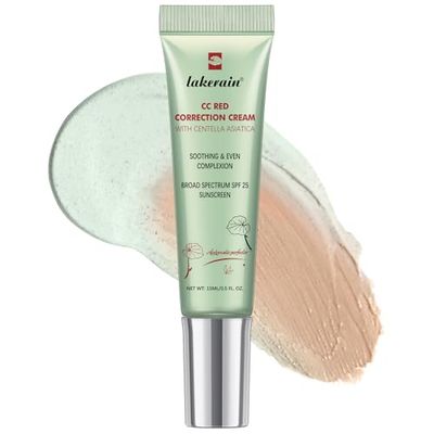 CC Red Correction Cream With Centella - Color Correcting Formula for Blemishes, Red Skin, &amp; Acne Marks - Lightweight, Non-Greasy - Hydration Skin and SPF Protection (Green)