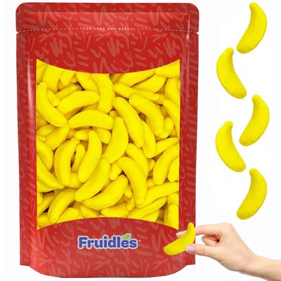 Fruidles Frosted Banana Gummy Candy, Delicious Sugar Coated Fruit Flavors Gummies (Half-Pound)