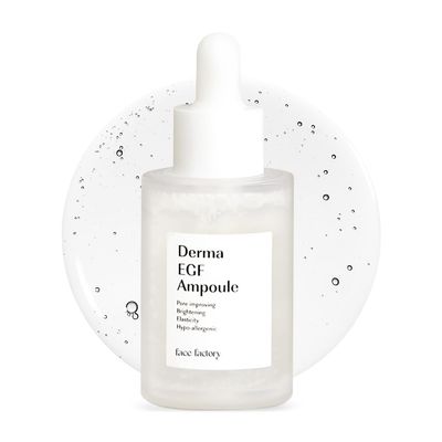 FACE FACTORY Derma EGF Ampoule, Glass Skin Serums, Skin Regeneration, Korean Skincare, Triple-HA, Anti-Aging Serum, EGF, Non-Sticky, Fast Absorbing, Hydration, Soothing &amp; Repairing (30ml/1.01fl oz)
